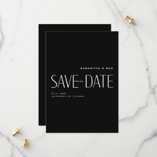 Einfaches B/W Modern Monogramm Save the Date
