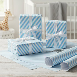 Einfaches Baby Blue White Diagonal Art Muster Geschenkpapier