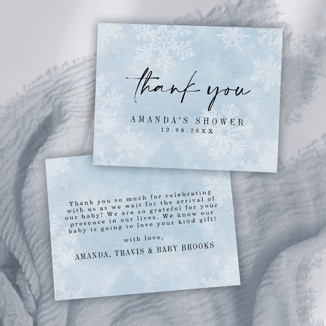 Einfaches Baby Es ist kalt draußen im Winter Dusch Dankeskarte (Von Creator hochgeladen)