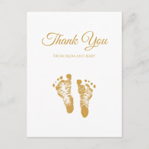 Einfaches Baby Vielen Dank für Ihre eleganten Gold Postkarte