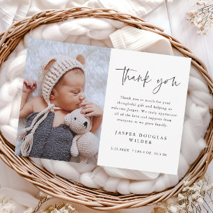 Einfaches Babyfoto-Skript Dankeskarte