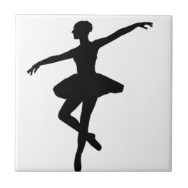 Einfaches Ballett Schwarz-weiß Ballerina Fliese