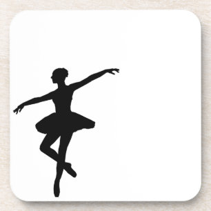 Einfaches Ballett Schwarz-weiß Ballerina Getränkeuntersetzer