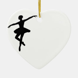 Einfaches Ballett Schwarz-weiß Ballerina Keramik Ornament