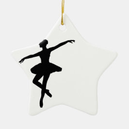 Einfaches Ballett Schwarz-weiß Ballerina Keramik Ornament