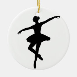 Einfaches Ballett Schwarz-weiß Ballerina Keramikornament