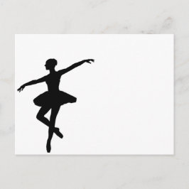 Einfaches Ballett Schwarz-weiß Ballerina Postkarte