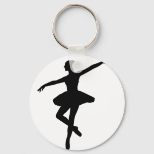 Einfaches Ballett Schwarz-weiß Ballerina Schlüsselanhänger