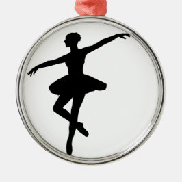 Einfaches Ballett Schwarz-weiß Ballerina Silbernes Ornament