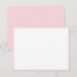 Einfaches Basis-Rosa-Rahmen-Briefpapier Mitteilungskarte
