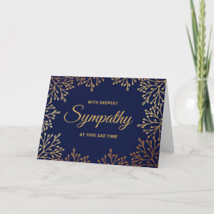 Einfaches Beileid für Navy Blue & Gold Foil Karte