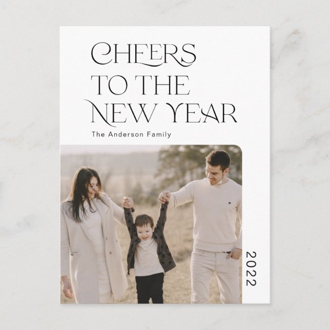 Einfaches Beileid zum neuen Foto der Familie 2022 Postkarte (Vorderseite)