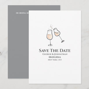Einfaches Beispiel für Champagner-Brillen minimali Save The Date