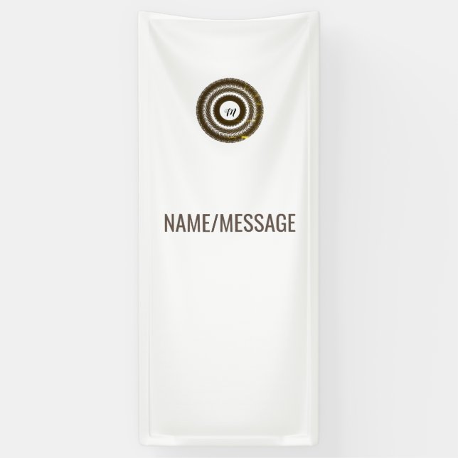 einfaches benutzerdefiniertes BLACK mandala Monogr Banner (Vertikal)