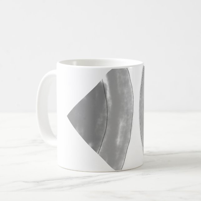 einfaches benutzerdefiniertes BLACK mandala Monogr Kaffeetasse (Vorderseite Links)