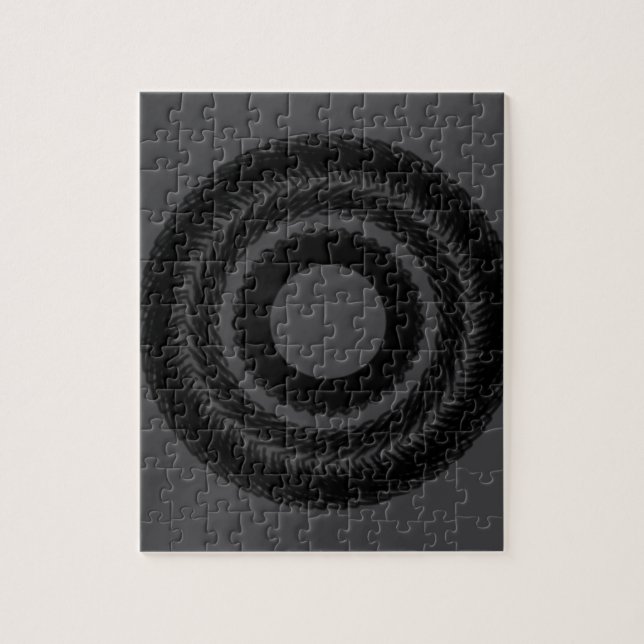 einfaches benutzerdefiniertes BLACK mandala Monogr Puzzle (Vertikal)