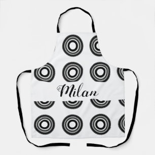 einfaches benutzerdefiniertes BLACK mandala Monogr Schürze