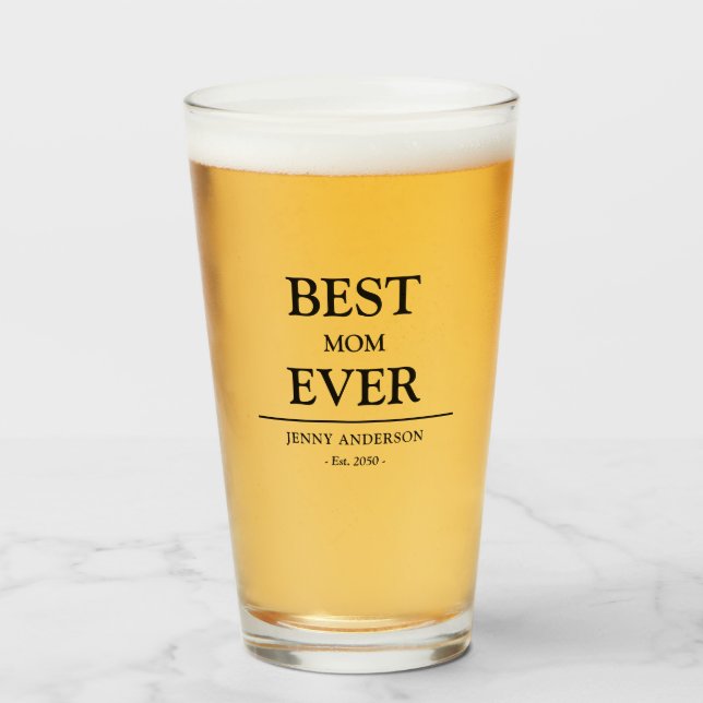 Einfaches benutzerdefiniertes Design Beste Mama Al Glas (Vorne (Gefüllt))