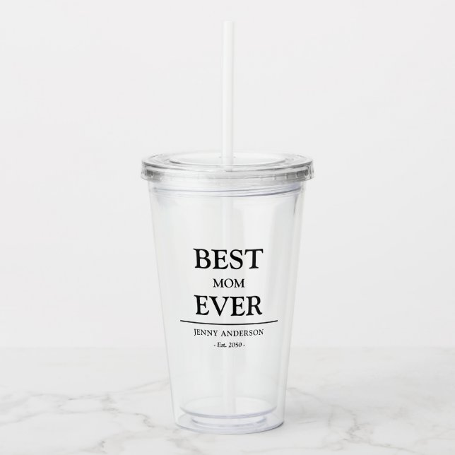 Einfaches benutzerdefiniertes Design Beste Mutter  Acryltrinkbecher (Vorderseite)