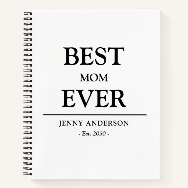 Einfaches benutzerdefiniertes Design Beste Mutter, Notizbuch (Vorderseite)