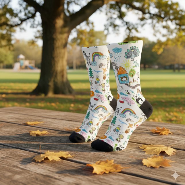 Einfaches benutzerdefiniertes Design Kinderzeichnu Socken (Von Creator hochgeladen)
