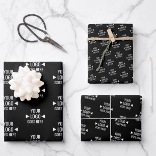 Einfaches benutzerdefiniertes Firmenlogo-Muster fü Geschenkpapier Set
