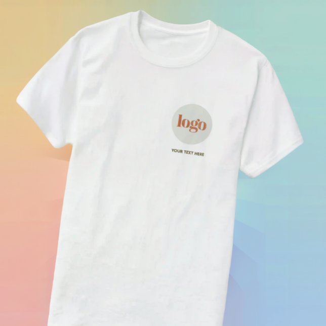 Einfaches benutzerdefiniertes Firmenlogo & Text Ge T-Shirt (Von Creator hochgeladen)