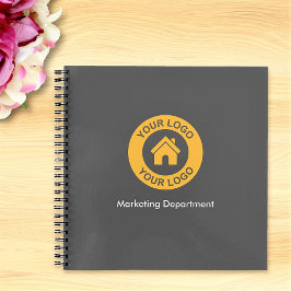 Einfaches benutzerdefiniertes Firmenlogo und Text  Notizbuch