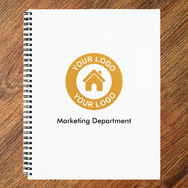 Einfaches benutzerdefiniertes Firmenlogo und Text  Notizbuch