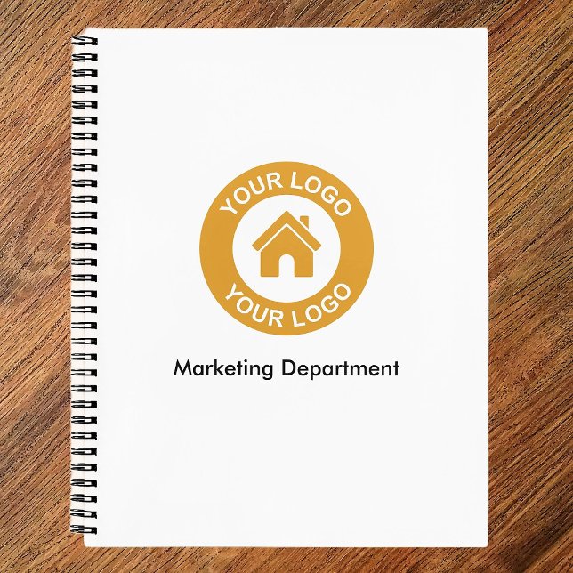 Einfaches benutzerdefiniertes Firmenlogo und Text  Notizbuch (Von Creator hochgeladen)