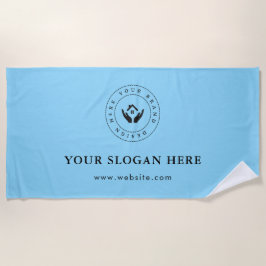 Einfaches, benutzerdefiniertes Firmenlogo und Text Strandtuch