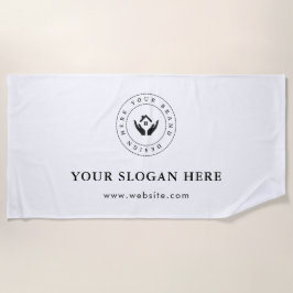 Einfaches, benutzerdefiniertes Firmenlogo und Text Strandtuch