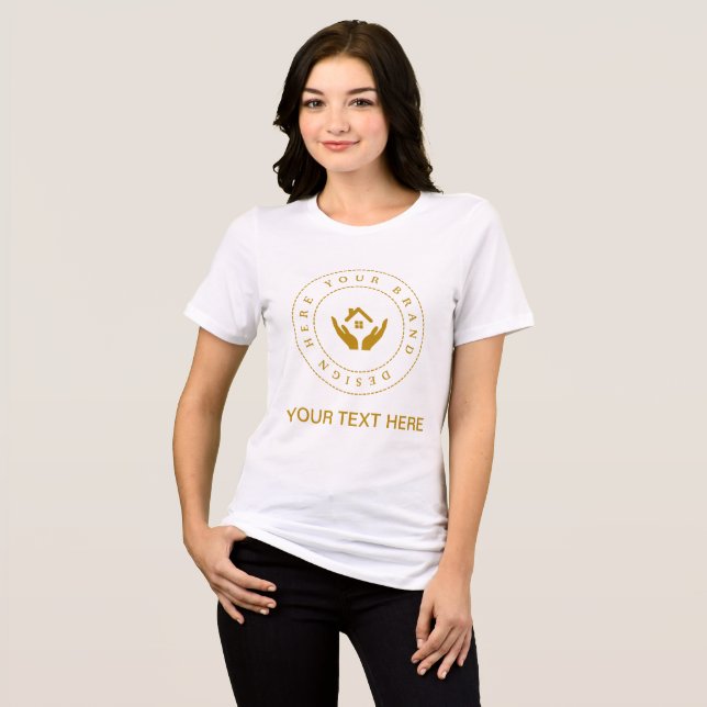 Einfaches benutzerdefiniertes Firmenlogo und Textw Tri-Blend Shirt (Vorderseite voll)