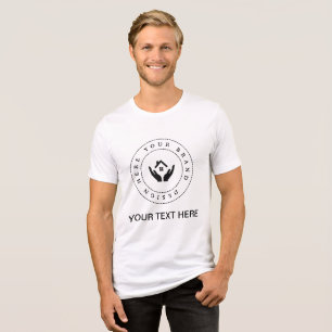 Einfaches benutzerdefiniertes Firmenlogo und Textw Tri-Blend Shirt