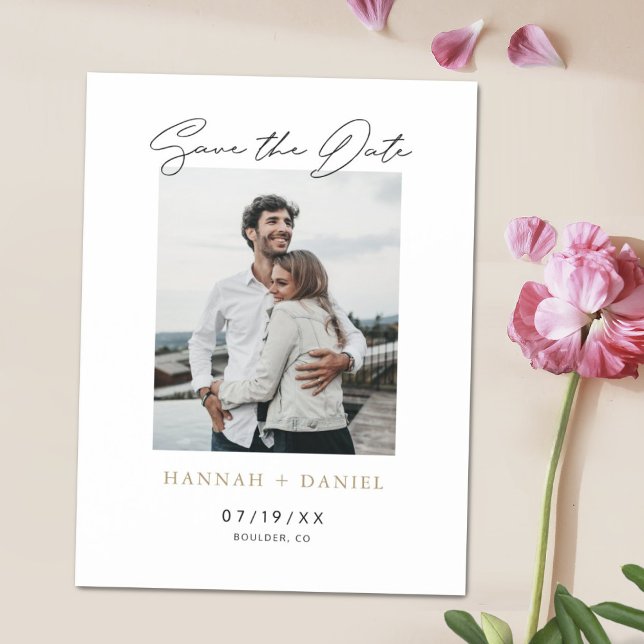 Einfaches, benutzerdefiniertes Foto Hochzeitsszena Magneteinladung (Von Creator hochgeladen)