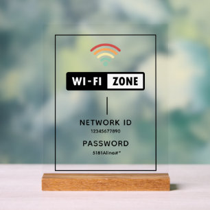Einfaches benutzerdefiniertes Geschäft-Wifi-Passwo Acrylschild