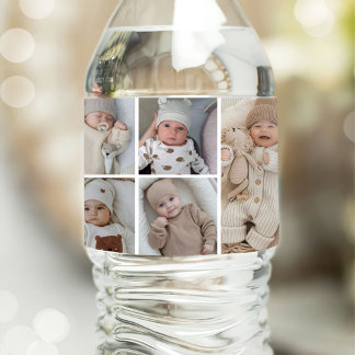 Einfaches benutzerdefiniertes klassisches Foto Wasserflaschenetikett