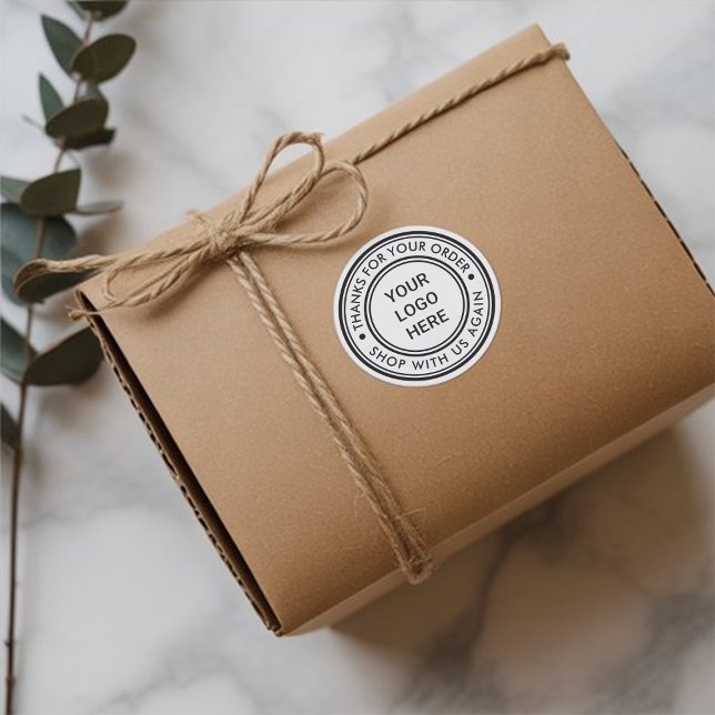 Einfaches, benutzerdefiniertes Logo-Geschäft Dank  Runder Aufkleber (Von Creator hochgeladen)