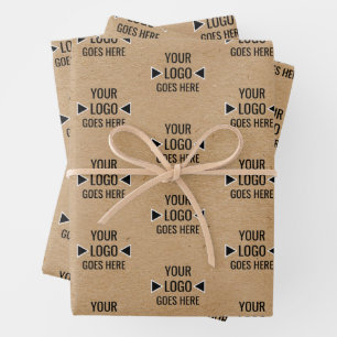 Einfaches benutzerdefiniertes Logo-Muster Faux-Rus Geschenkpapier Set