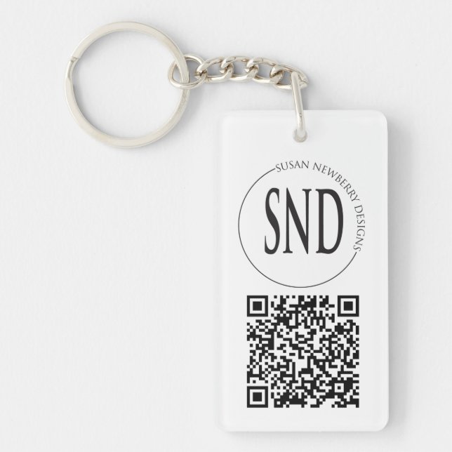 Einfaches benutzerdefiniertes Logo QR-Code Geschäf Schlüsselanhänger (Vorderseite)