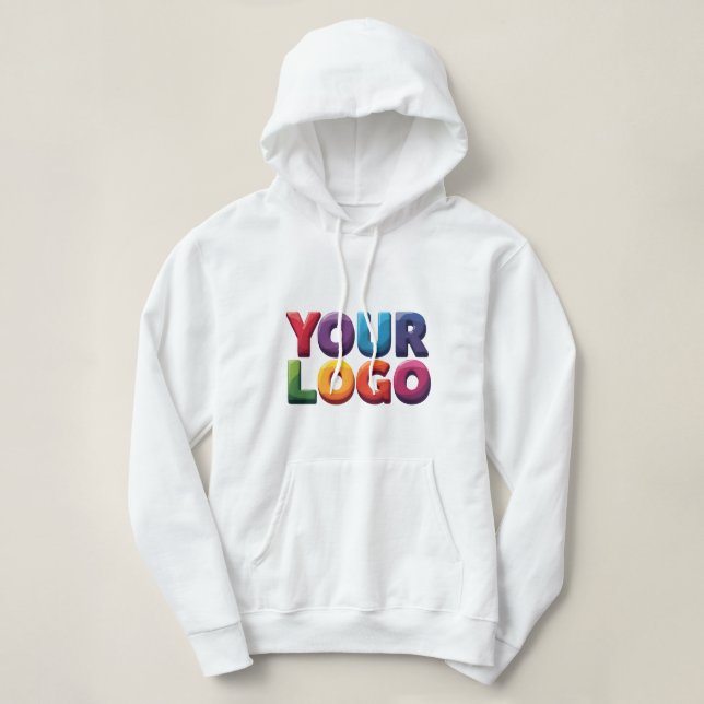 Einfaches benutzerdefiniertes Logo und Text Geschä Hoodie (Design vorne)