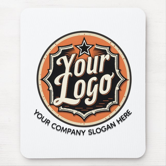 Einfaches benutzerdefiniertes Logo und Text Geschä Mousepad (Vorne)