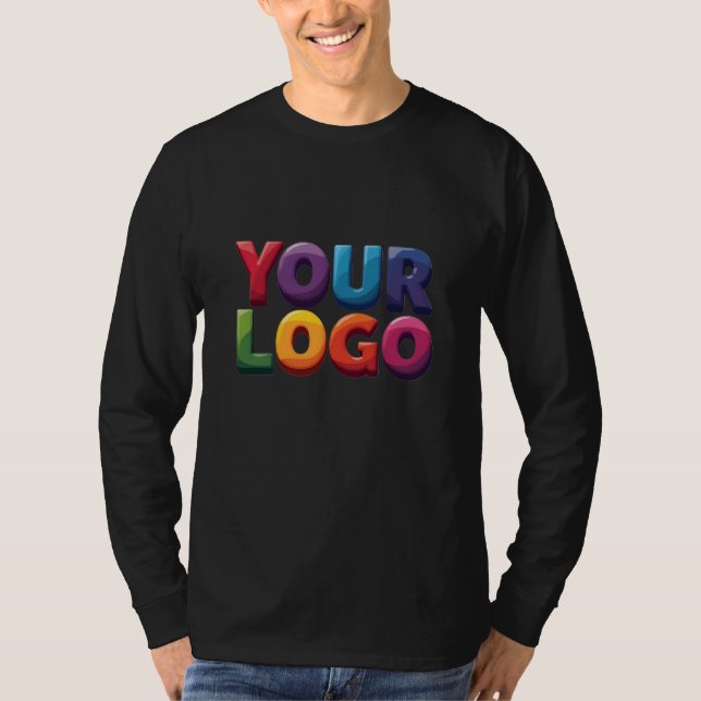Einfaches benutzerdefiniertes Logo und Text Geschä T-Shirt (Vorderseite)