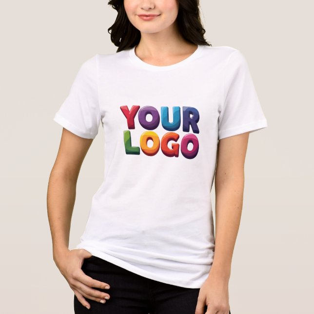 Einfaches benutzerdefiniertes Logo und Text Geschä Tri-Blend Shirt (Vorderseite)