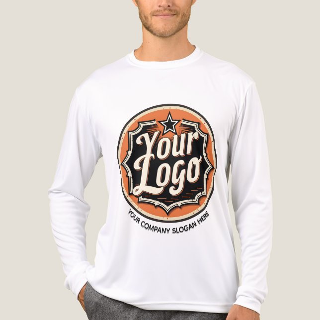 Einfaches benutzerdefiniertes Logo und Text Geschä Tri-Blend Shirt (Vorderseite)