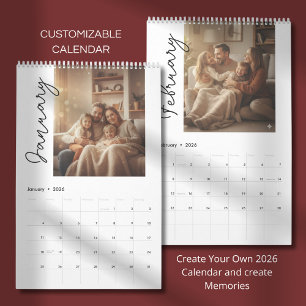 Einfaches benutzerdefiniertes modernes Design-Foto Kalender
