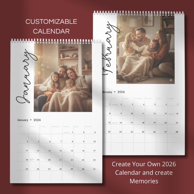 Einfaches benutzerdefiniertes modernes Design-Foto Kalender (Von Creator hochgeladen)