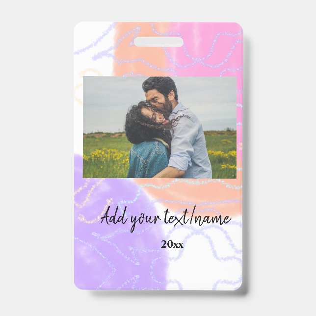 einfaches, benutzerdefiniertes Monogramm-Namenpaar Ausweis (Vorderseite)