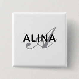 Einfaches benutzerdefiniertes Namensmonogramm 2''  Button