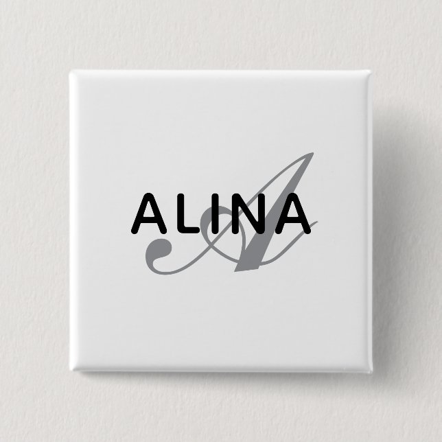 Einfaches benutzerdefiniertes Namensmonogramm 2''  Button (Vorderseite)